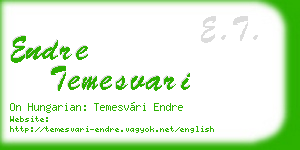 endre temesvari business card